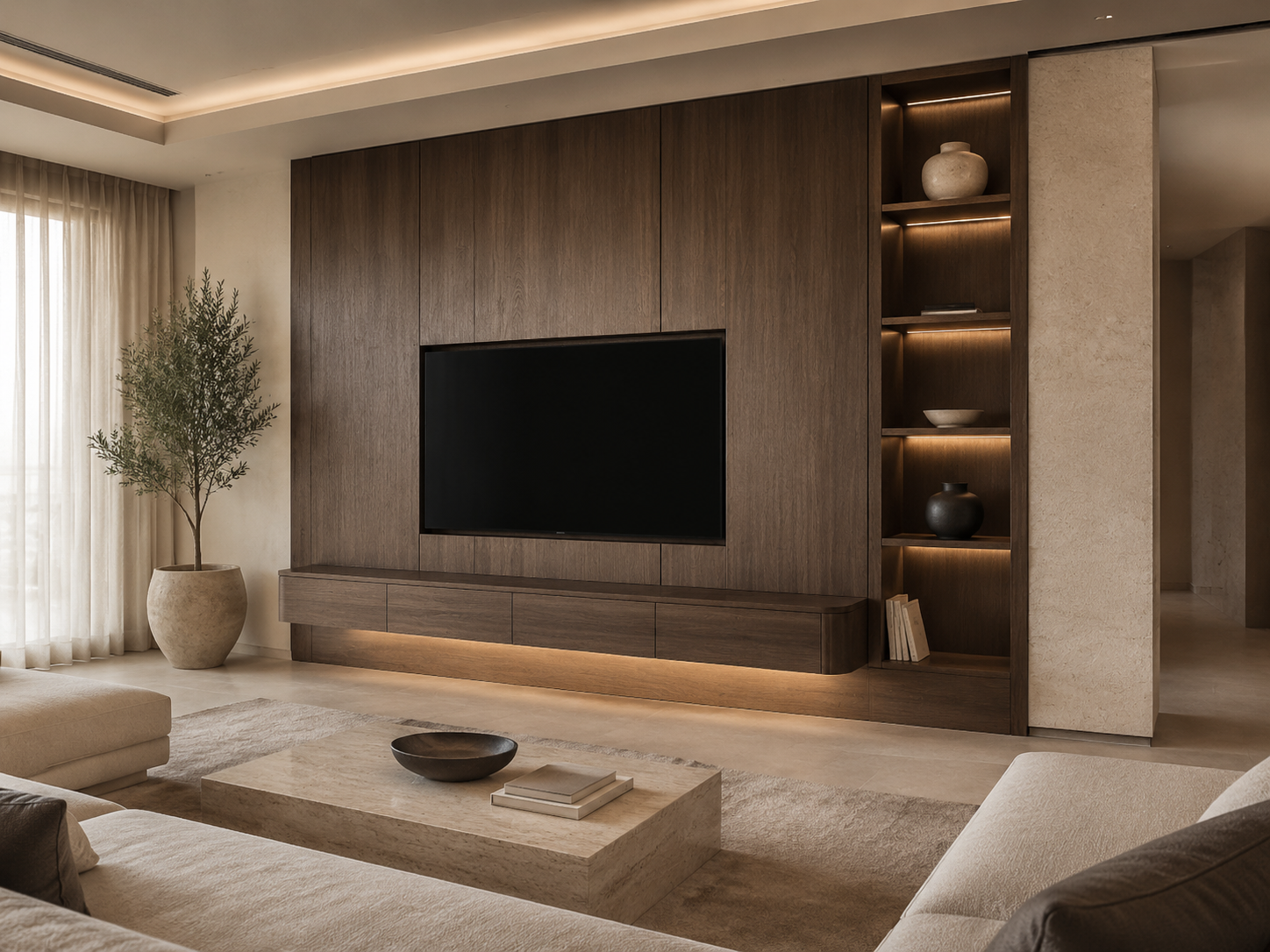 Floating TV Feature Wall